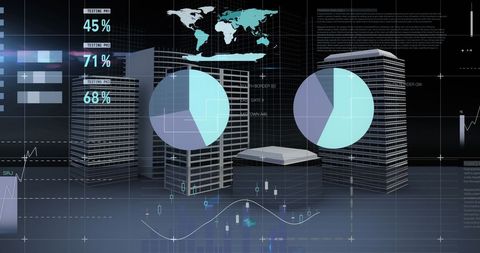 Financial Data Integration with Urban Skyline and Infographics - Download Free Stock Images Pikwizard.com