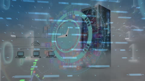 Abstract Digital Data Processing with Clock and Servers