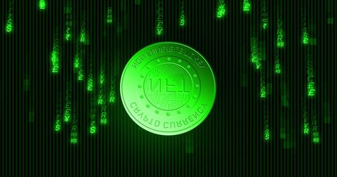 Spinning Green NFT Coin with Currency Symbols - Download Free Stock Images Pikwizard.com