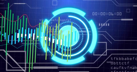Interactive Financial Analysis with Futuristic Digital Interface