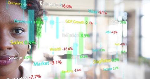 Businesswoman Examining Financial Changes Through Digital Analytics