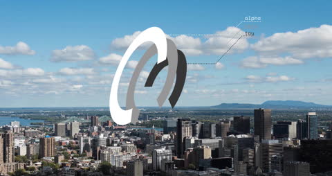 Digital Data Globe Animation in Urban Cityscape