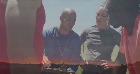 Coach Explains Strategy to Focused Team