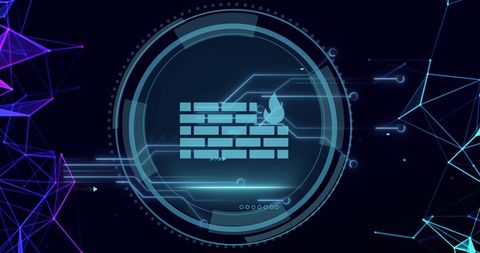 Digital Firewall Secures Data Flow with Futuristic Design - Download Free Stock Images Pikwizard.com