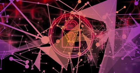 Digital Padlock with Network Visualization for Cybersecurity Concept