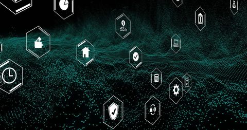 Abstract Digital Business Icons on Virtual Background - Download Free Stock Images Pikwizard.com