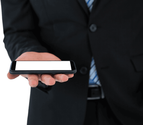 Transparent View Businessman Holding Smartphone in Hand Horizontally - Download Free Stock Videos Pikwizard.com