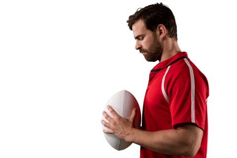 Caucasian Male Rugby Player Holding Rugby Ball Transparent PNG - Download Free Stock Videos Pikwizard.com