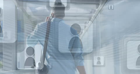 Business Travel Concept with Digital Profile Layer Overlay