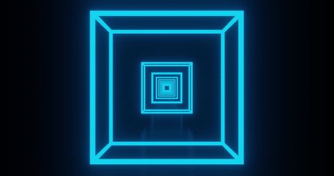 Futuristic Glowing Neon blue Squares in Infinite Loop - Download Free Stock Images Pikwizard.com