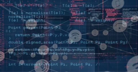 Cybersecurity Interface with Virtual Running Code and Connections - Download Free Stock Images Pikwizard.com
