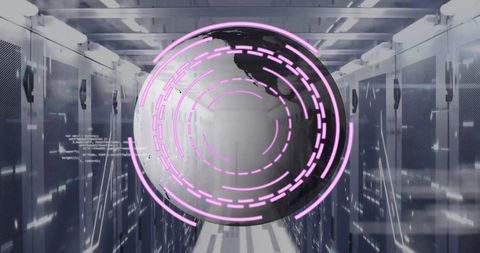 Abstract Data Processing Interface in Modern Server Farm - Download Free Stock Images Pikwizard.com