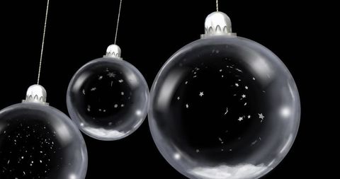 Hanging Glass Ornaments with Star Confetti