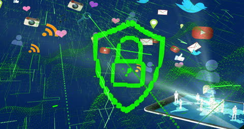 Digital Security Concept with Network Icons