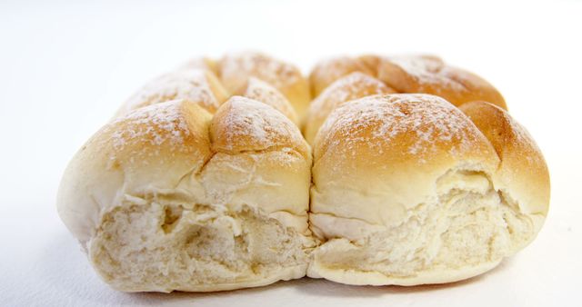 Close-up of Freshly Baked Bread Rolls on White Background - Download Free Stock Images Pikwizard.com