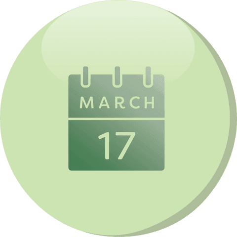 Digital Calendar Icon for March 17 on Transparent Green Background - Download Free Stock Videos Pikwizard.com