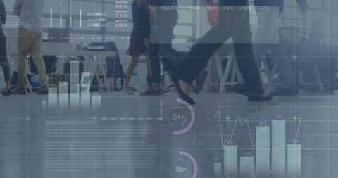 Financial Data Overlay on Business Crowd in Office Environment