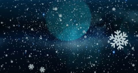 Snowy Winter Night with Falling Flakes