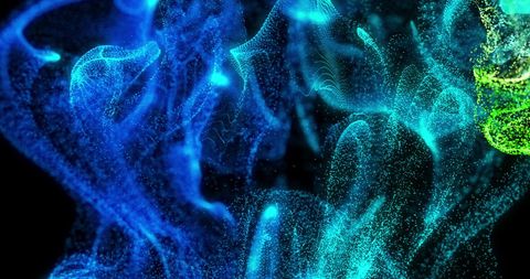 Glowing Blue and Green Particle Vapours with Abstract Energy - Download Free Stock Images Pikwizard.com