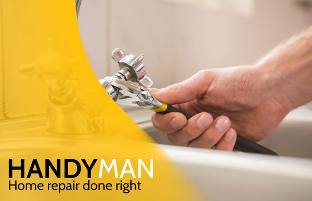 Handyman Fixing Bathroom Faucet Highlighting Skills - Download Free Stock Templates Pikwizard.com