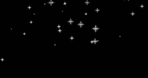 Sparkling snowflakes on black background