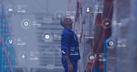 Digital Tools Enhance Warehouse Efficiency for Logistics Management - Download Free Stock Images Pikwizard.com