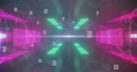 Vibrant Neon Data Network with Digital Effect Background