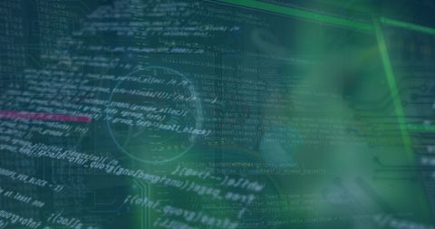 Financial Data Processing Over Green Digital Interface - Download Free Stock Images Pikwizard.com