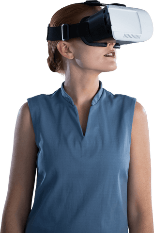 Transparent Businesswoman Wearing Virtual Reality Headset Incorporating Technology - Download Free Stock Videos Pikwizard.com
