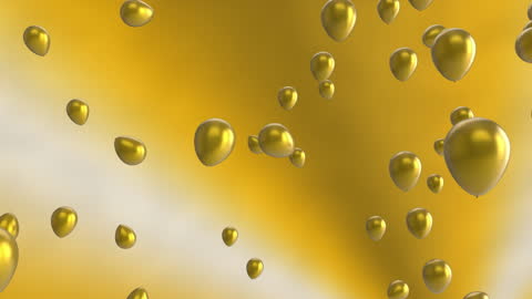 Floating Golden Balloons on Vivid Gold Background