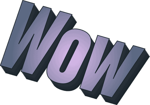 three-dimensional wow typography on transparent canvas - Download Free Stock Videos Pikwizard.com