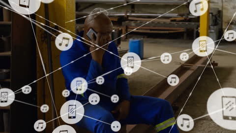 Connected Technology Overlay with Person on Smartphone