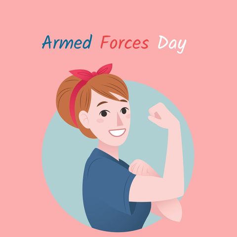 celebrating armed forces day with empowering image of strong woman - Download Free Stock Templates Pikwizard.com