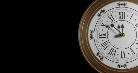 Vintage Clock Striking Midnight Signifying New Year Celebration - Download Free Stock Images Pikwizard.com