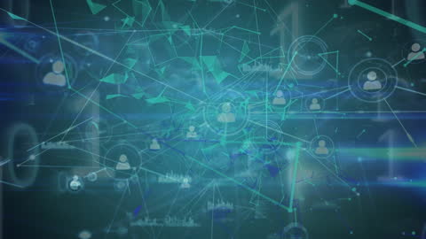 Conceptual Network Connections on Abstract Green Background