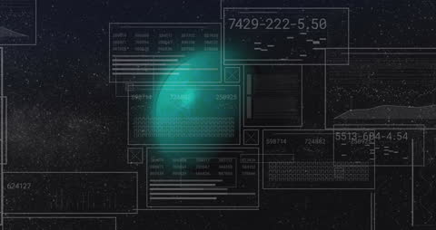 Futuristic Digital Navigation Interface Over Earth