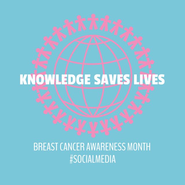 Knowledge Saves Lives - Breast Cancer Awareness Ad - Download Free Stock Templates Pikwizard.com