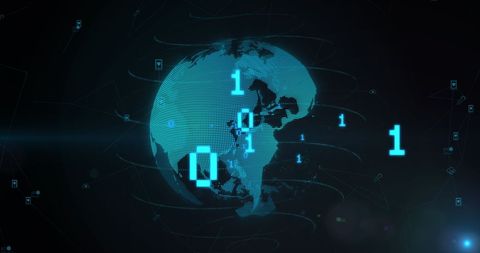 Digital Globe with Binary Digits and Tech Features - Download Free Stock Images Pikwizard.com
