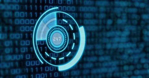 Futuristic Blue Interface with Binary Code Background - Download Free Stock Images Pikwizard.com