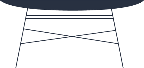 Transparent wireframe funnel with industrial elements