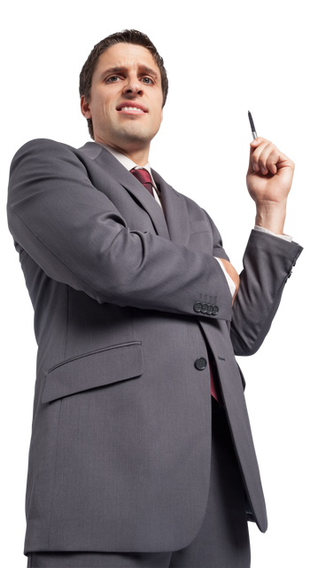 Confident Businessman Expressing Doubt on Transparent Background - Download Free Stock Videos Pikwizard.com