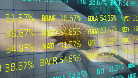 Digital Financial Data on Argentina Map Representation