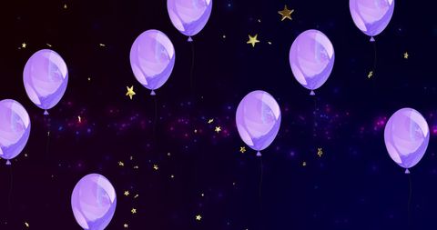 Stars and Pastel Balloons on Cosmic Background - Download Free Stock Images Pikwizard.com