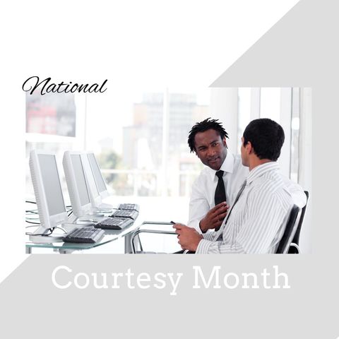 Multiracial Business Colleagues Discussing During National Courtesy Month - Download Free Stock Templates Pikwizard.com