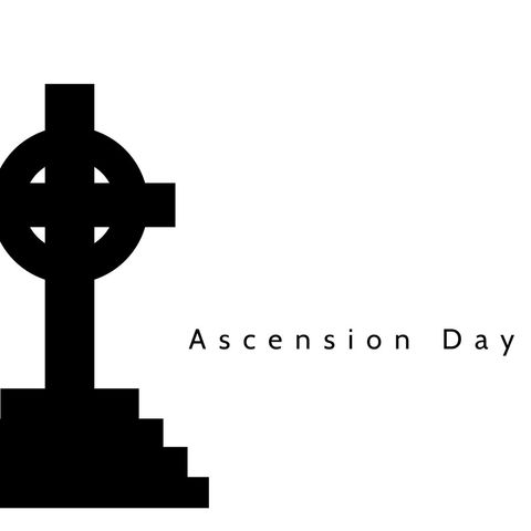 ascension day with silhouette cross on white background - Download Free Stock Templates Pikwizard.com