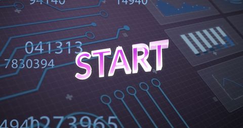 Futuristic Start Button with Digital Data Concept - Download Free Stock Images Pikwizard.com