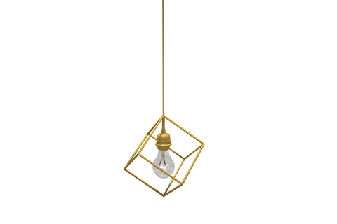 minimalist transparent pendant light with geometric gold frame - Download Free Stock Videos Pikwizard.com