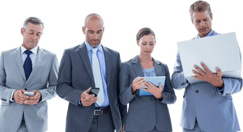 Transparent Teamwork: Professionals Using Digital Devices - Download Free Stock Videos Pikwizard.com