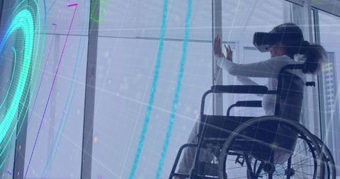 Virtual Reality Empowers Disabled Woman in Innovative World - Download Free Stock Images Pikwizard.com