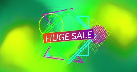 Vibrant Geometric Design Highlighting Huge Sale